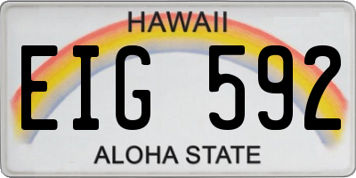 HI license plate EIG592