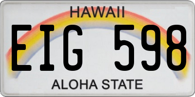 HI license plate EIG598