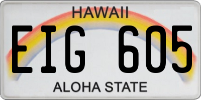 HI license plate EIG605