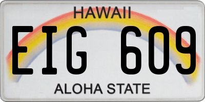 HI license plate EIG609