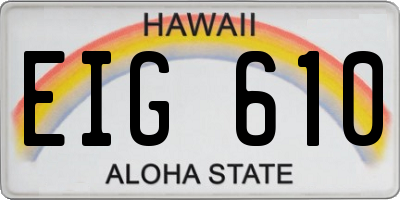 HI license plate EIG610