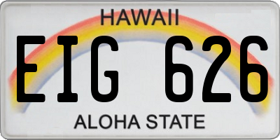 HI license plate EIG626