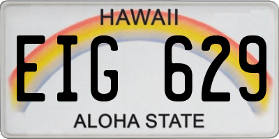 HI license plate EIG629