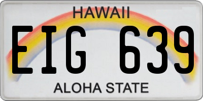 HI license plate EIG639