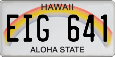 HI license plate EIG641