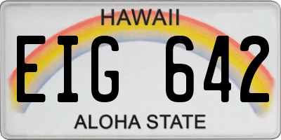 HI license plate EIG642