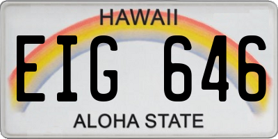 HI license plate EIG646