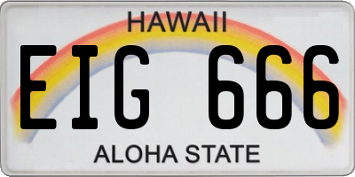 HI license plate EIG666