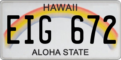 HI license plate EIG672