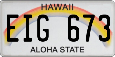 HI license plate EIG673