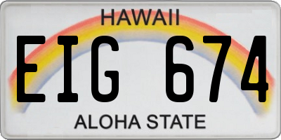 HI license plate EIG674