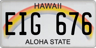 HI license plate EIG676