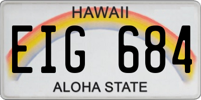 HI license plate EIG684