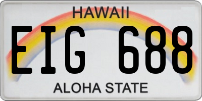 HI license plate EIG688