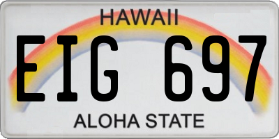 HI license plate EIG697