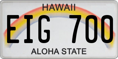 HI license plate EIG700