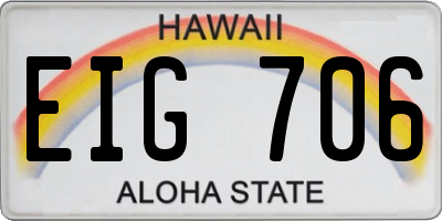 HI license plate EIG706