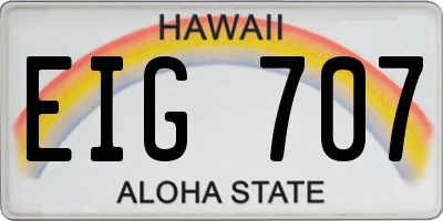 HI license plate EIG707