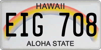 HI license plate EIG708