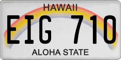 HI license plate EIG710