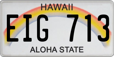 HI license plate EIG713