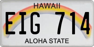 HI license plate EIG714