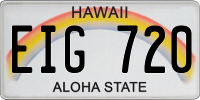 HI license plate EIG720