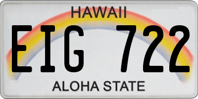 HI license plate EIG722