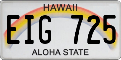 HI license plate EIG725