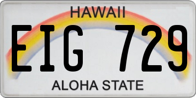 HI license plate EIG729