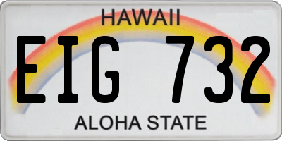 HI license plate EIG732