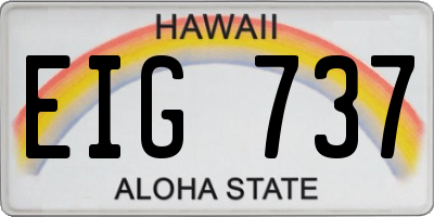 HI license plate EIG737