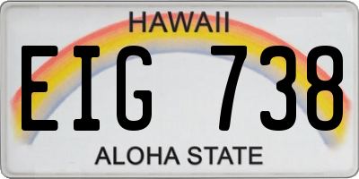 HI license plate EIG738
