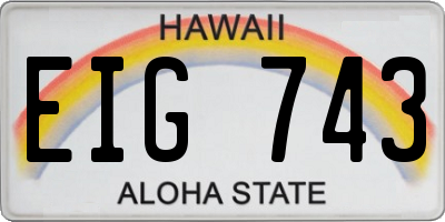 HI license plate EIG743
