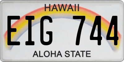 HI license plate EIG744