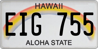 HI license plate EIG755