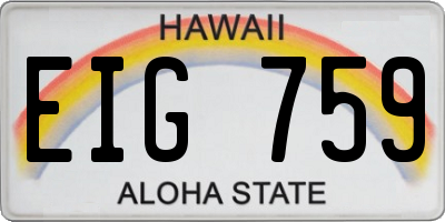 HI license plate EIG759