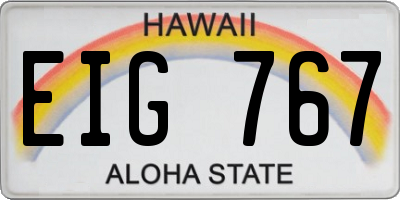 HI license plate EIG767