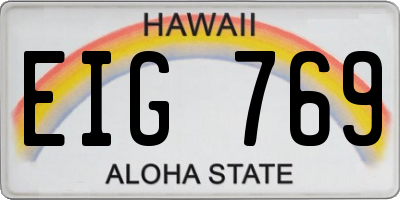 HI license plate EIG769