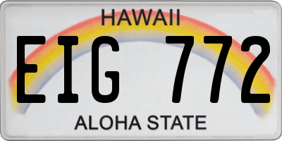 HI license plate EIG772