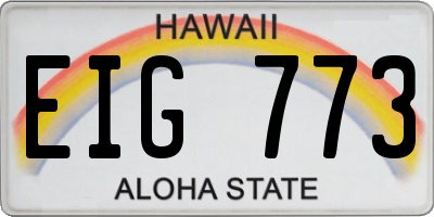 HI license plate EIG773