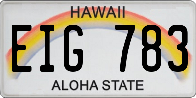 HI license plate EIG783
