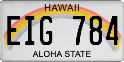 HI license plate EIG784