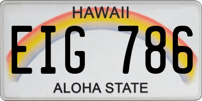 HI license plate EIG786