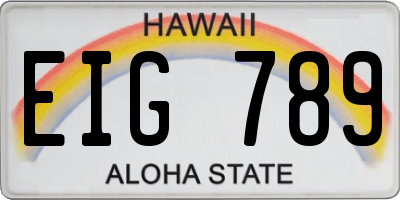 HI license plate EIG789
