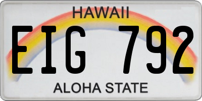 HI license plate EIG792