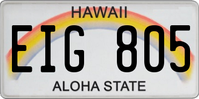 HI license plate EIG805