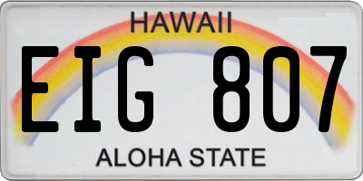 HI license plate EIG807