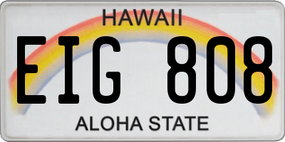 HI license plate EIG808