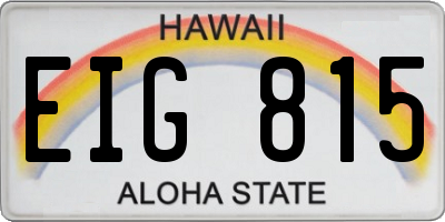 HI license plate EIG815